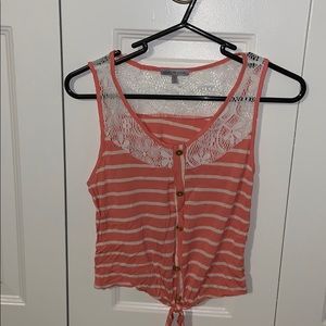 Pink and white stripped tank top